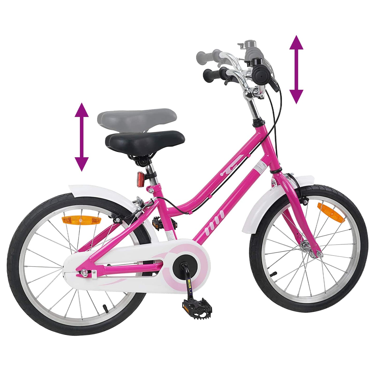 Kids Bike 18 Inches for 5-7 Years Old Pink White