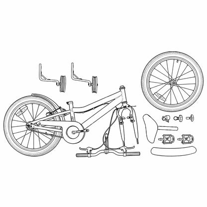 Kids Bike 12 Inches for 2-4 Years Old Pink Black