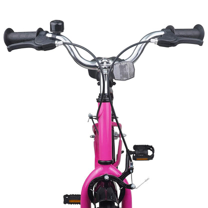 Kids Bike 18 Inches for 5-7 Years Old Pink Black
