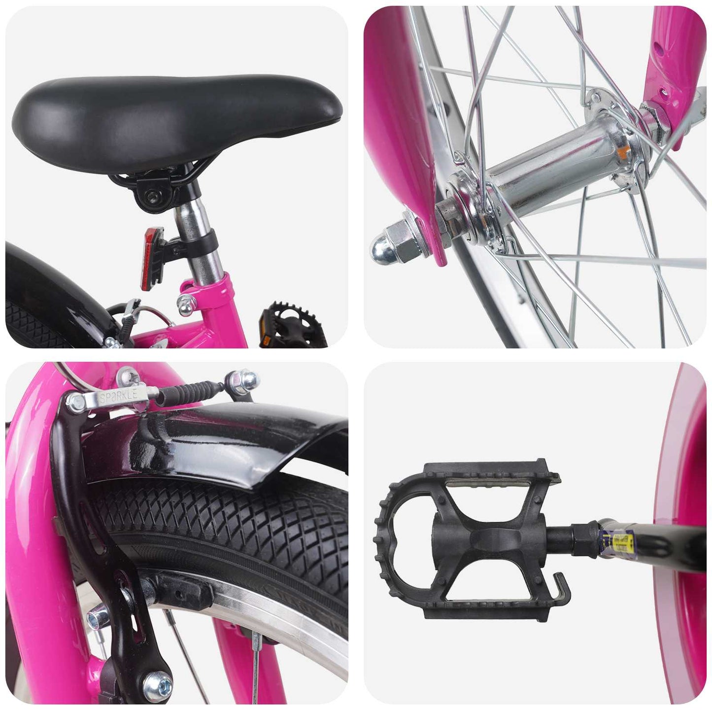 Kids Bike 20 Inches for 6-11 Years Old Pink Black