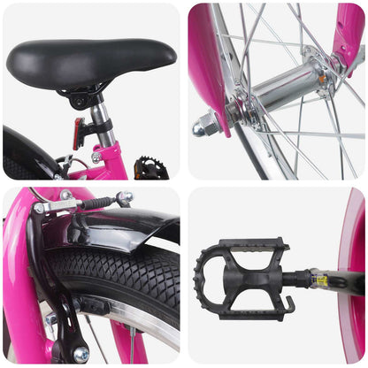 Kids Bike 20 Inches for 6-11 Years Old Pink Black