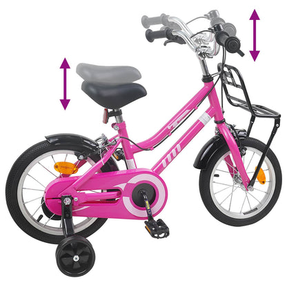 Kids Bike 14 Inches for 3-5 Years Old Pink and Black