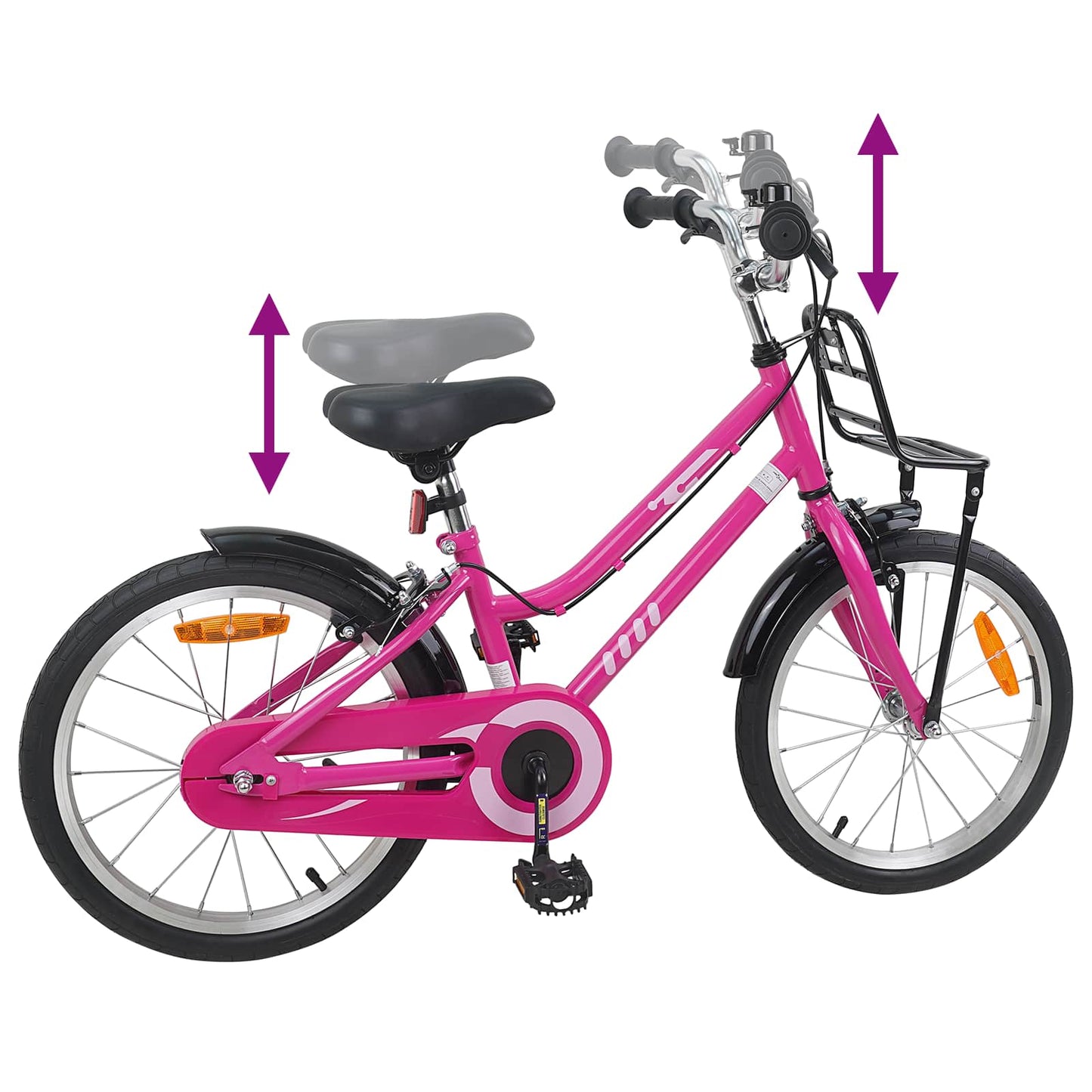 Kids Bike 18 Inches for 5-7 Years Old Pink and Black