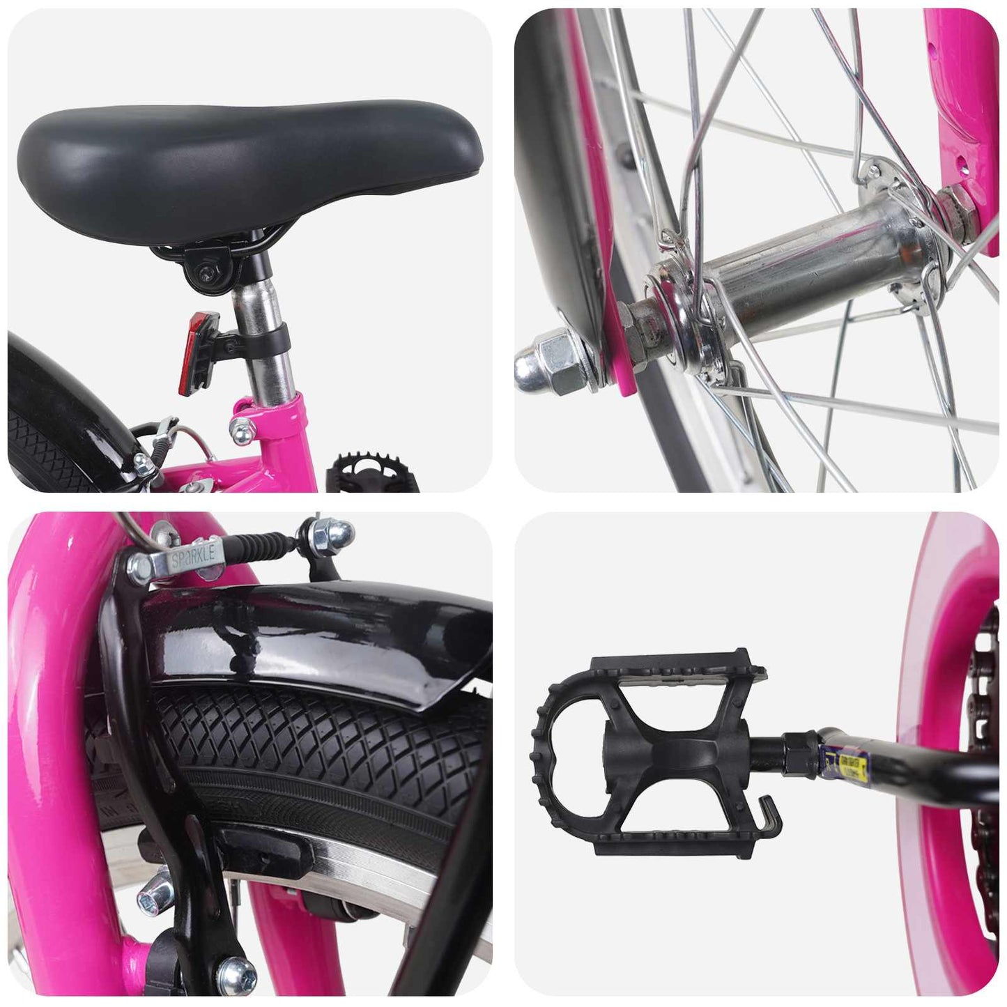 Kids Bike 20 Inches for 6-11 Years Old Pink Black