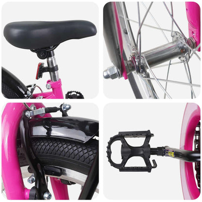 Kids Bike 20 Inches for 6-11 Years Old Pink Black