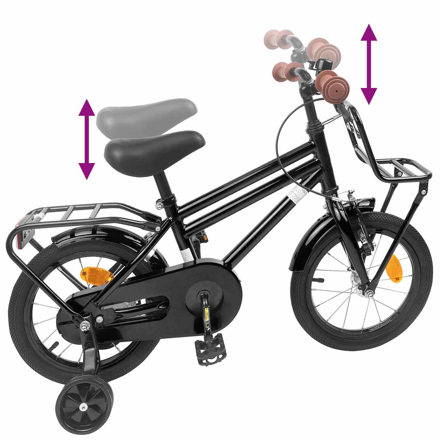 Kids Bike 14 Inches for 3-5 Years Old Black