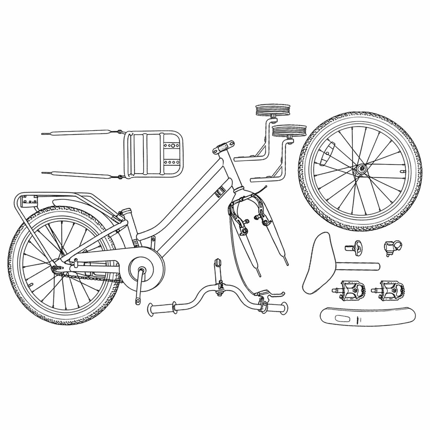 Kids Bike 14 Inches for 3-5 Years Old Black