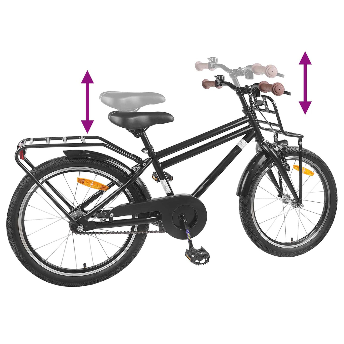 Kids Bike 22 Inches for 7-12 Years Old Black