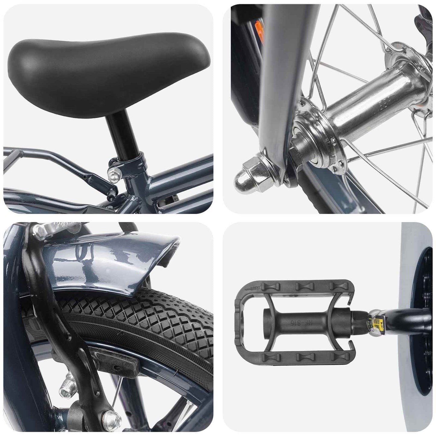 Kids Bike 12 Inches for 2-4 Years Old Dark Grey