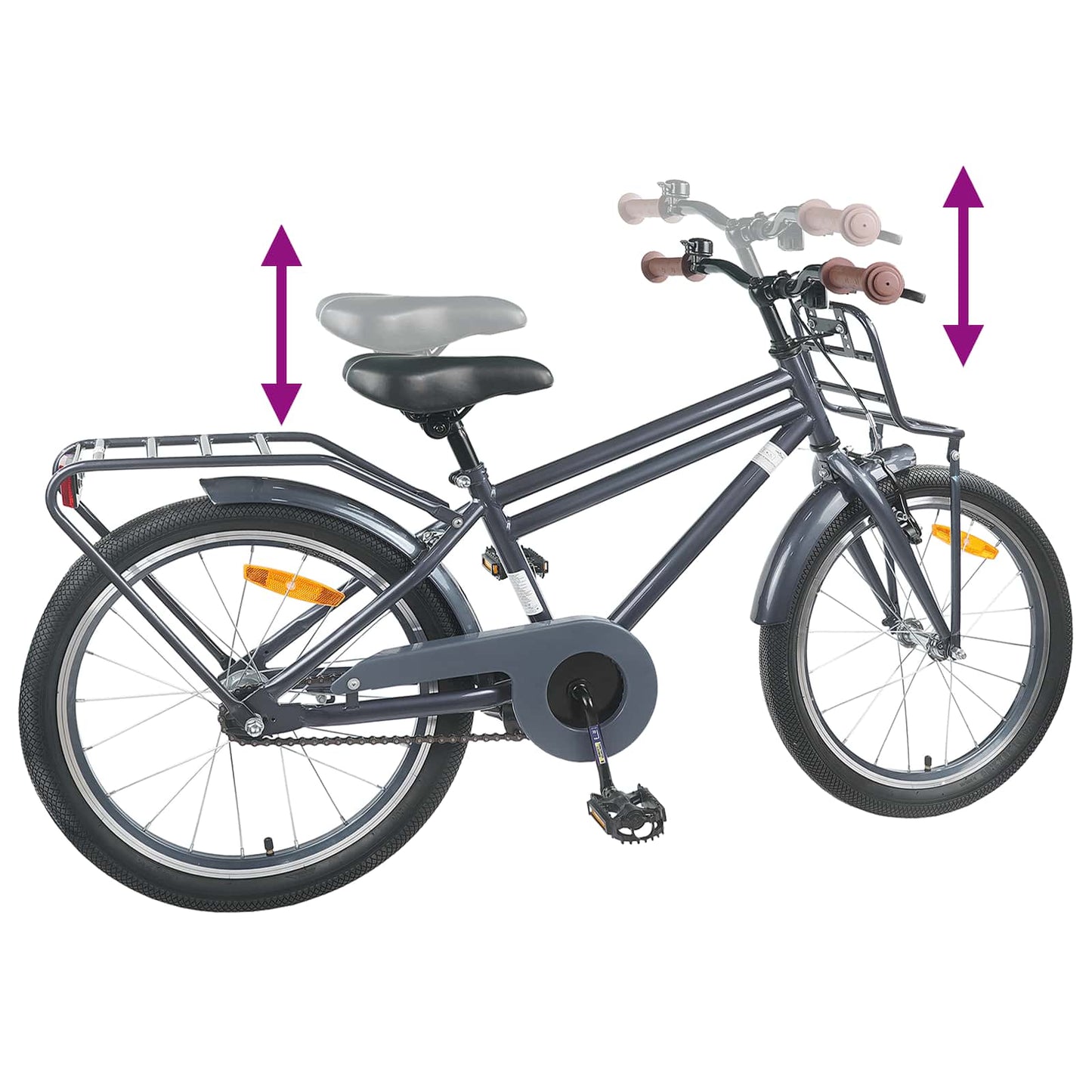 Kids Bike 18 Inches for 5-7 Years Old Dark Grey