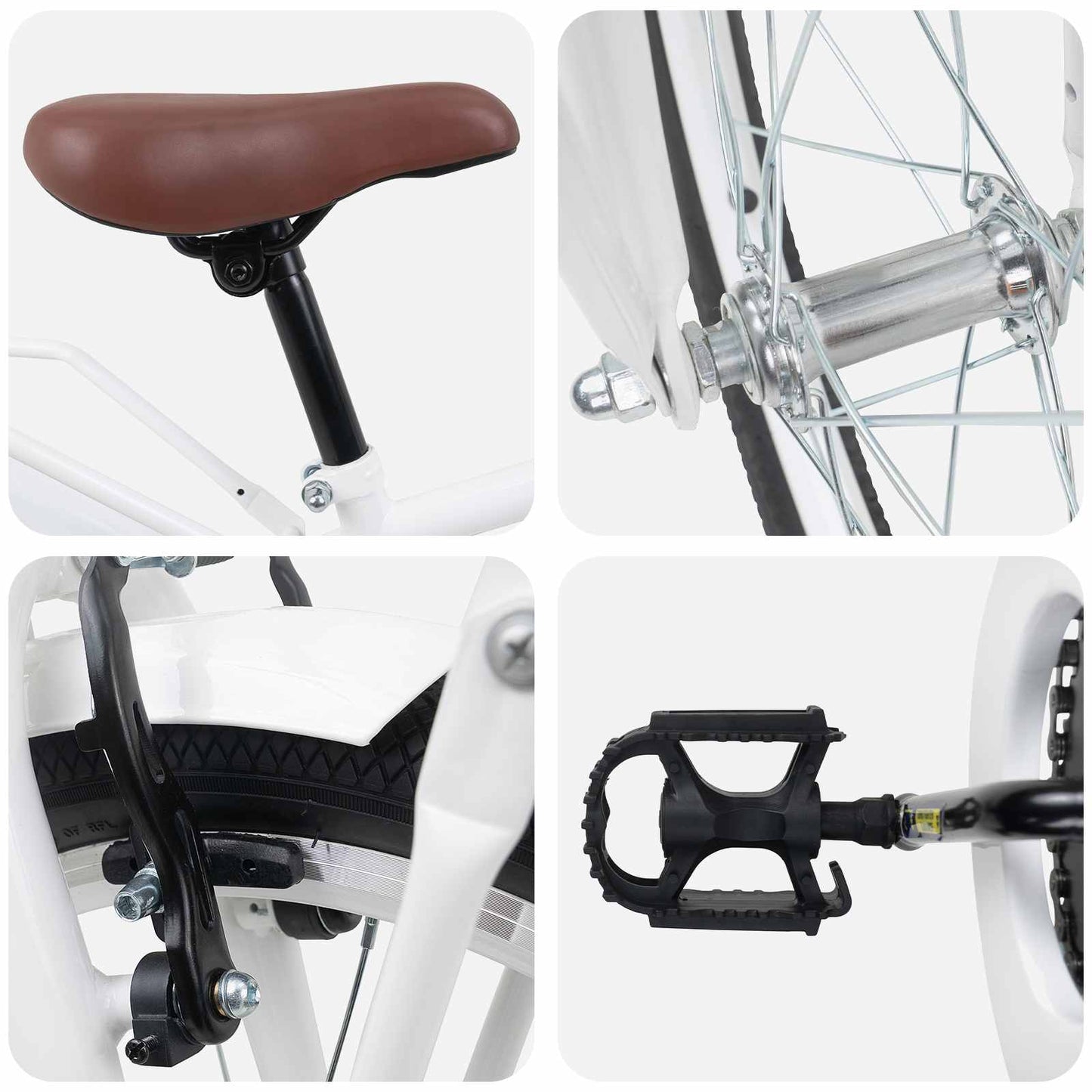 Kids Bike 18 Inches for 5-7 Years Old White