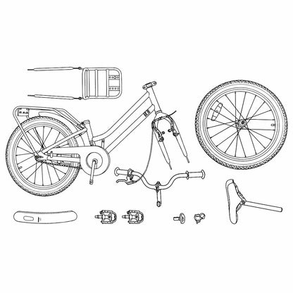 Kids Bike 22 Inches for 7-12 Years Old White