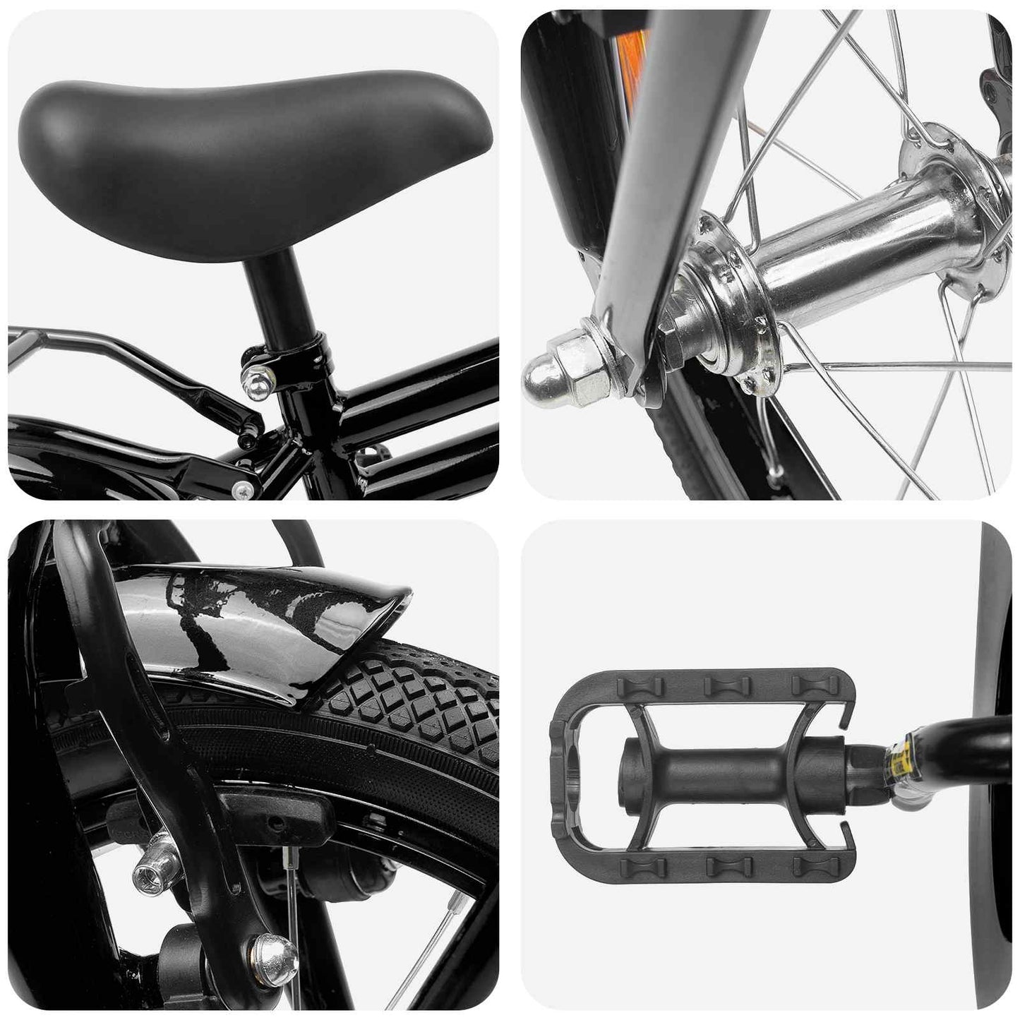 Kids Bike 12 Inches for 2-4 Years Old Black