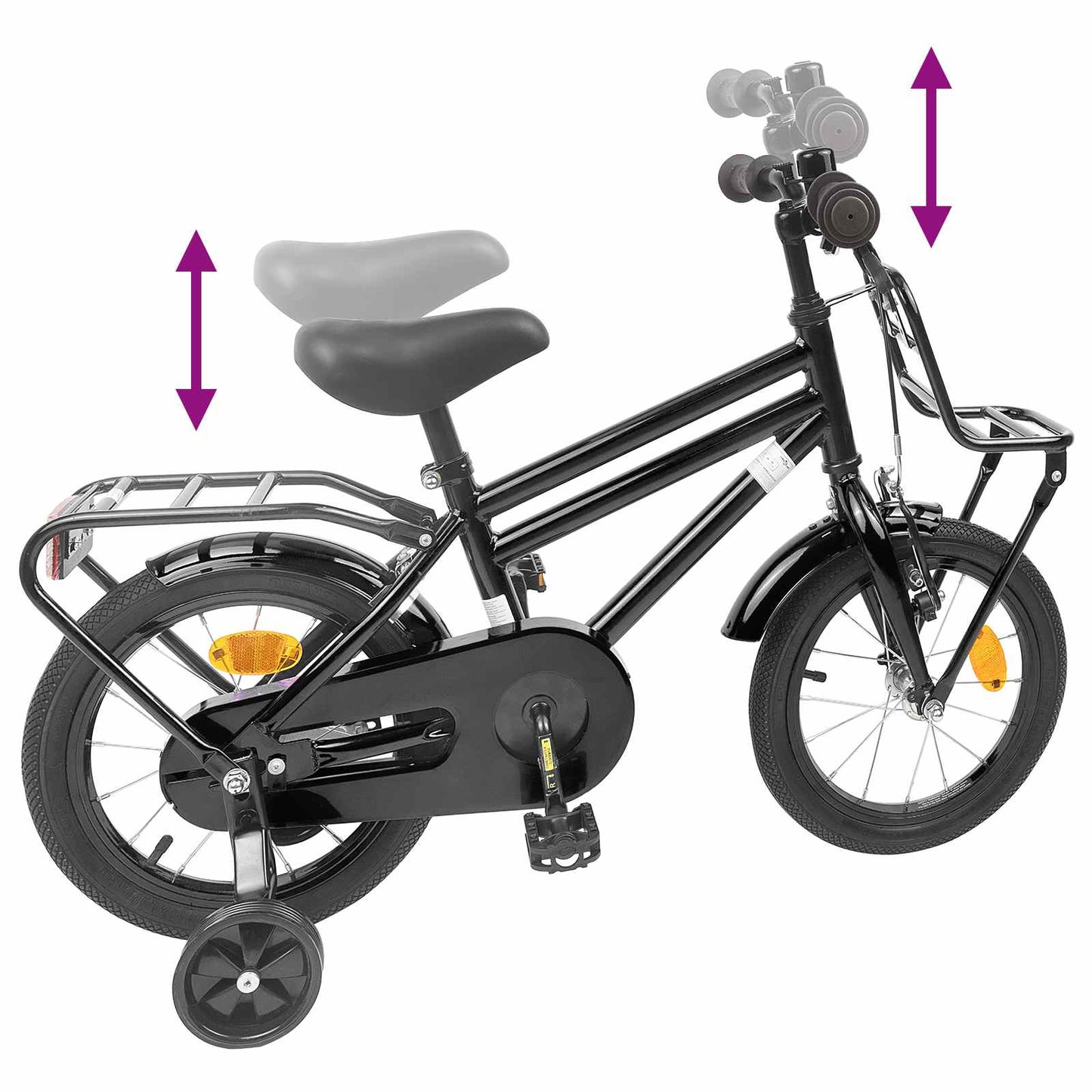 Kids Bike 12 Inches for 2-4 Years Old Black