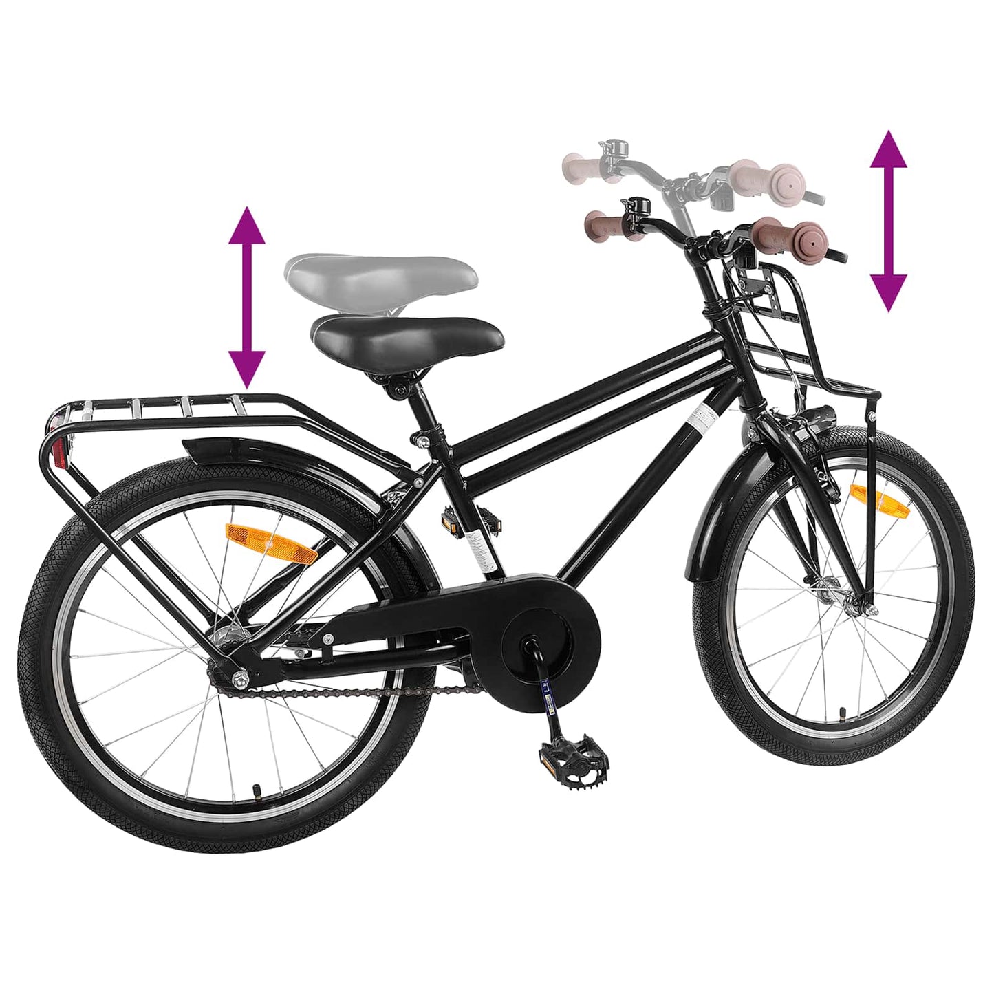 Kids Bike 18 Inches for 5-7 Years Old Black
