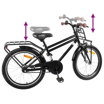 Kids Bike 22 Inches for 7-12 Years Old Black