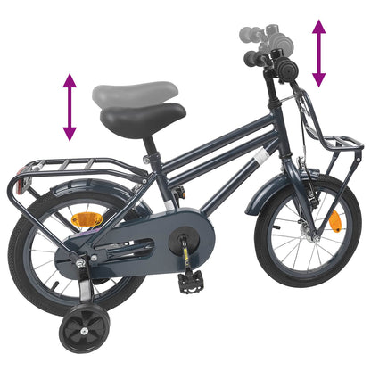 Kids Bike 12 Inches for 2-4 Years Old Dark Grey