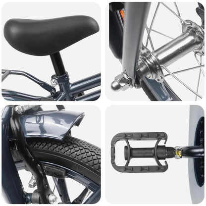 Kids Bike 16 Inches for 4-6 Years Old Dark Grey