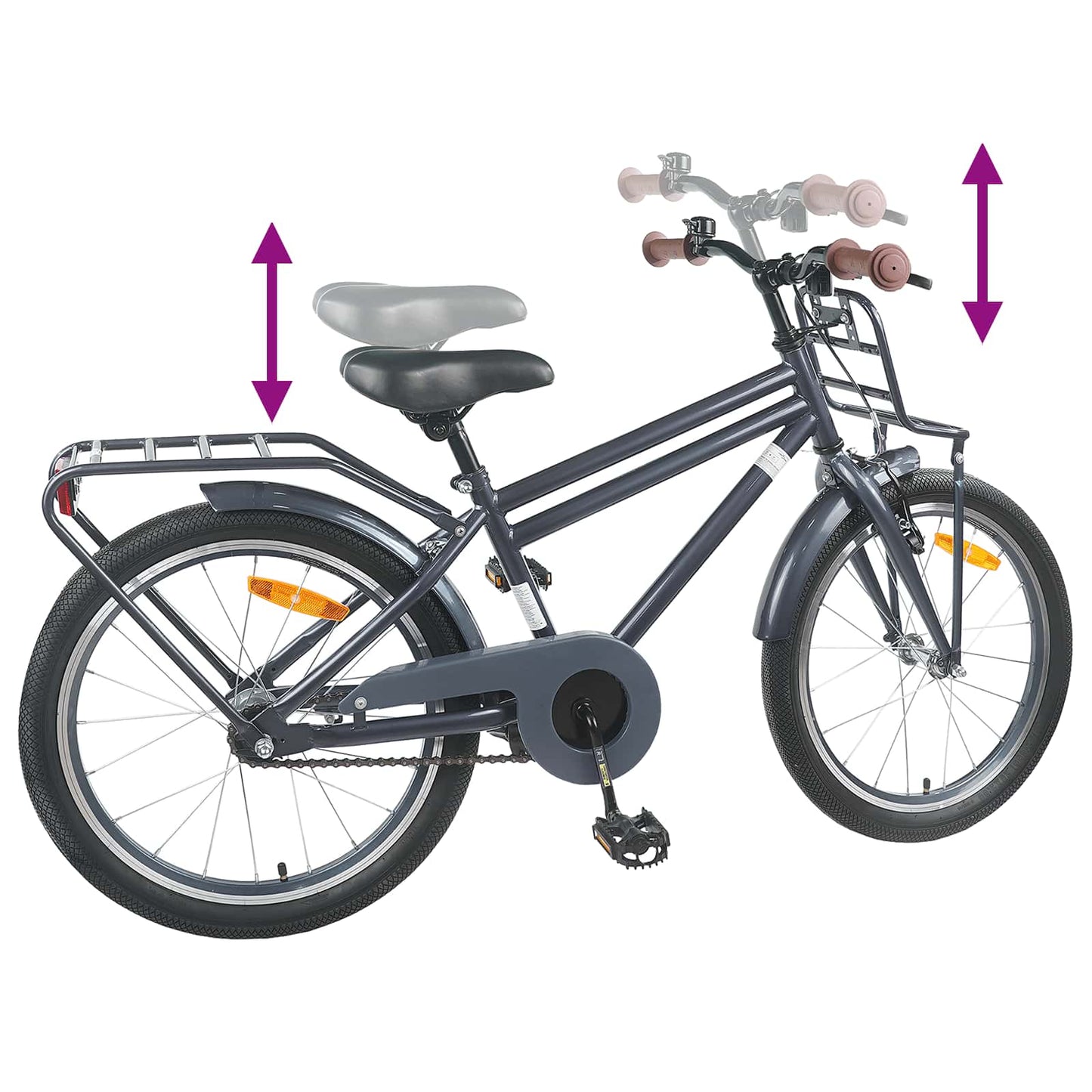 Kids Bike 18 Inches for 5-7 Years Old Dark Grey