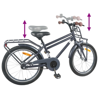 Kids Bike 22 Inches for 7-12 Years Old Dark Grey