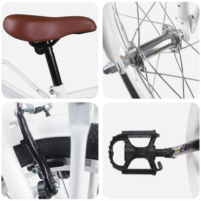 Kids Bike 20 Inches for 6-11 Years Old White