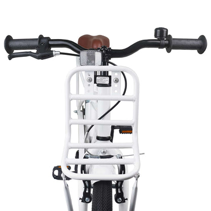Kids Bike 22 Inches for 7-12 Years Old White