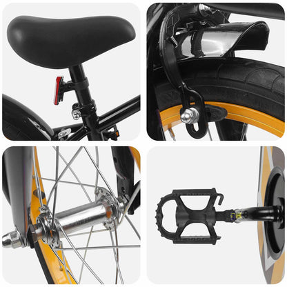 Kids Bike 16 Inches for 4-6 Years Old Black