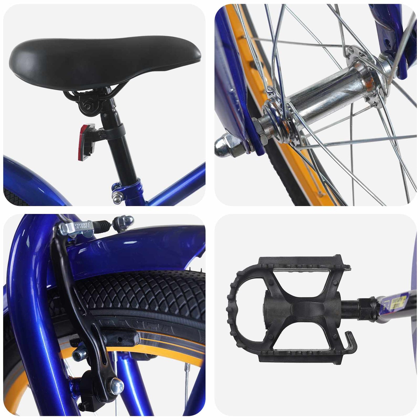 Kids Bike 22 Inches for 7-12 Years Old Dark Blue