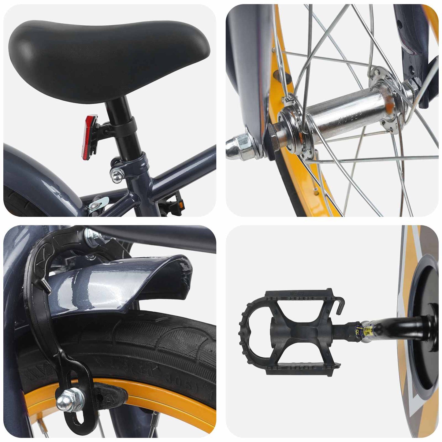 Kids Bike 16 Inches for 4-6 Years Old Dark Grey