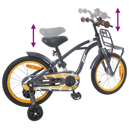 Kids Bike 16 Inches for 4-6 Years Old Dark Grey