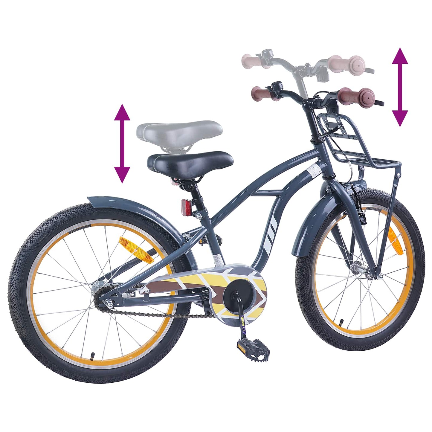 Kids Bike 22 Inches for 7-12 Years Old Dark Grey