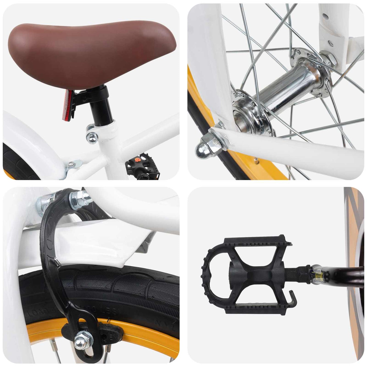Kids Bike 16 Inches for 4-6 Years Old White