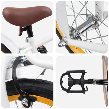 Kids Bike 16 Inches for 4-6 Years Old White