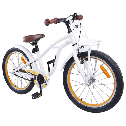 Kids Bike 22 Inches for 7-12 Years Old White