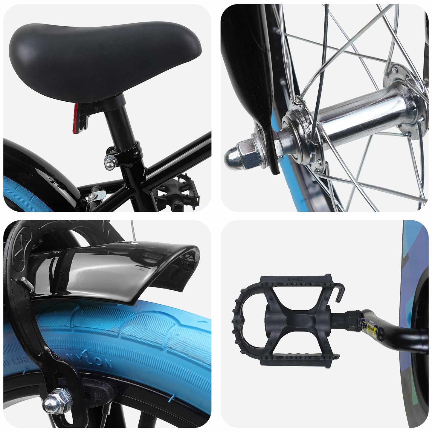 Kids Bike 16 Inches for 4-6 Years Old Black