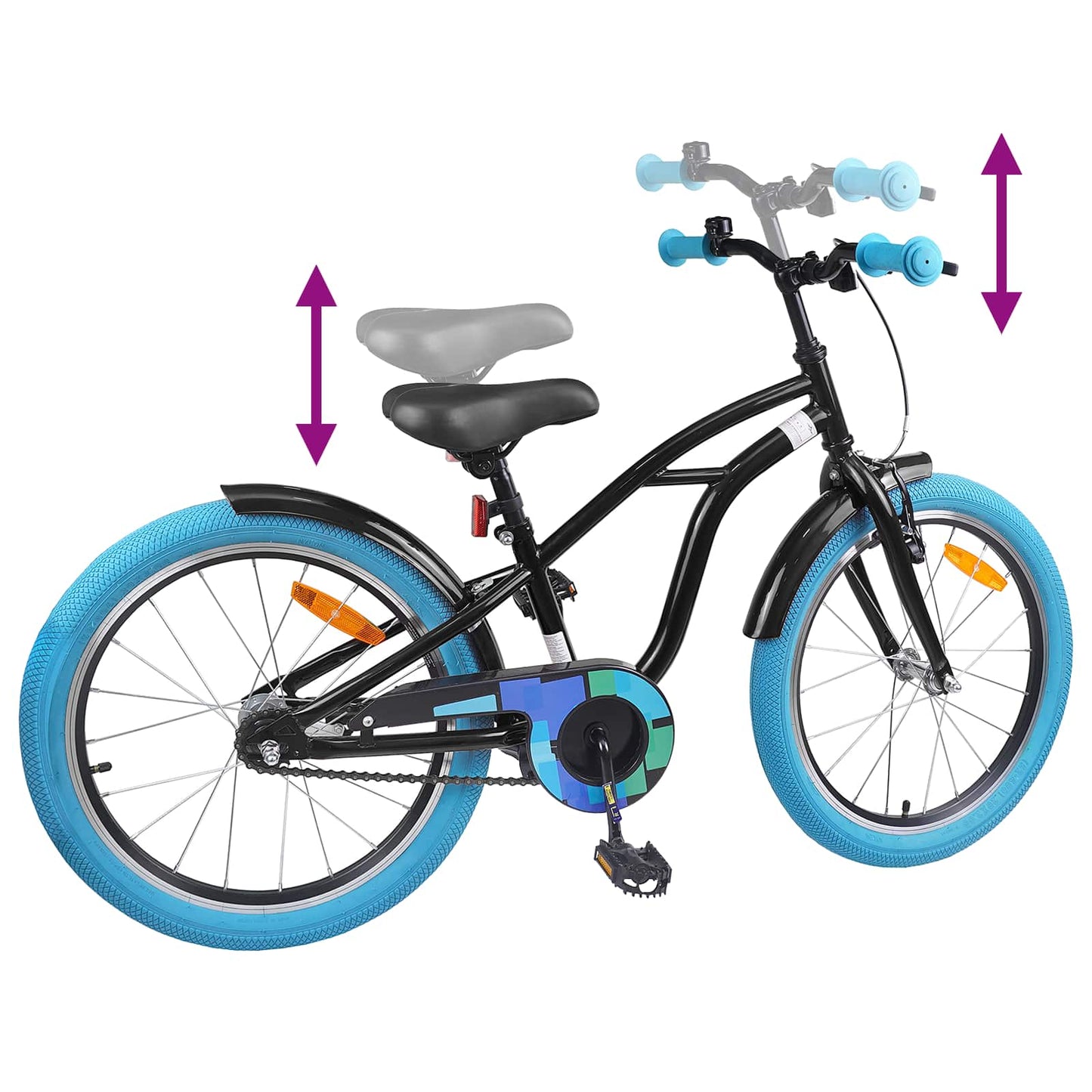 Kids Bike 18 Inches for 5-7 Years Old Black