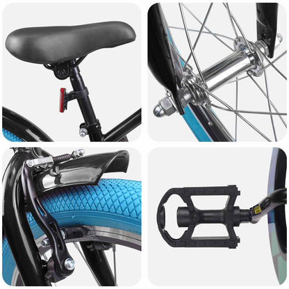 Kids Bike 22 Inches for 7-12 Years Old Black