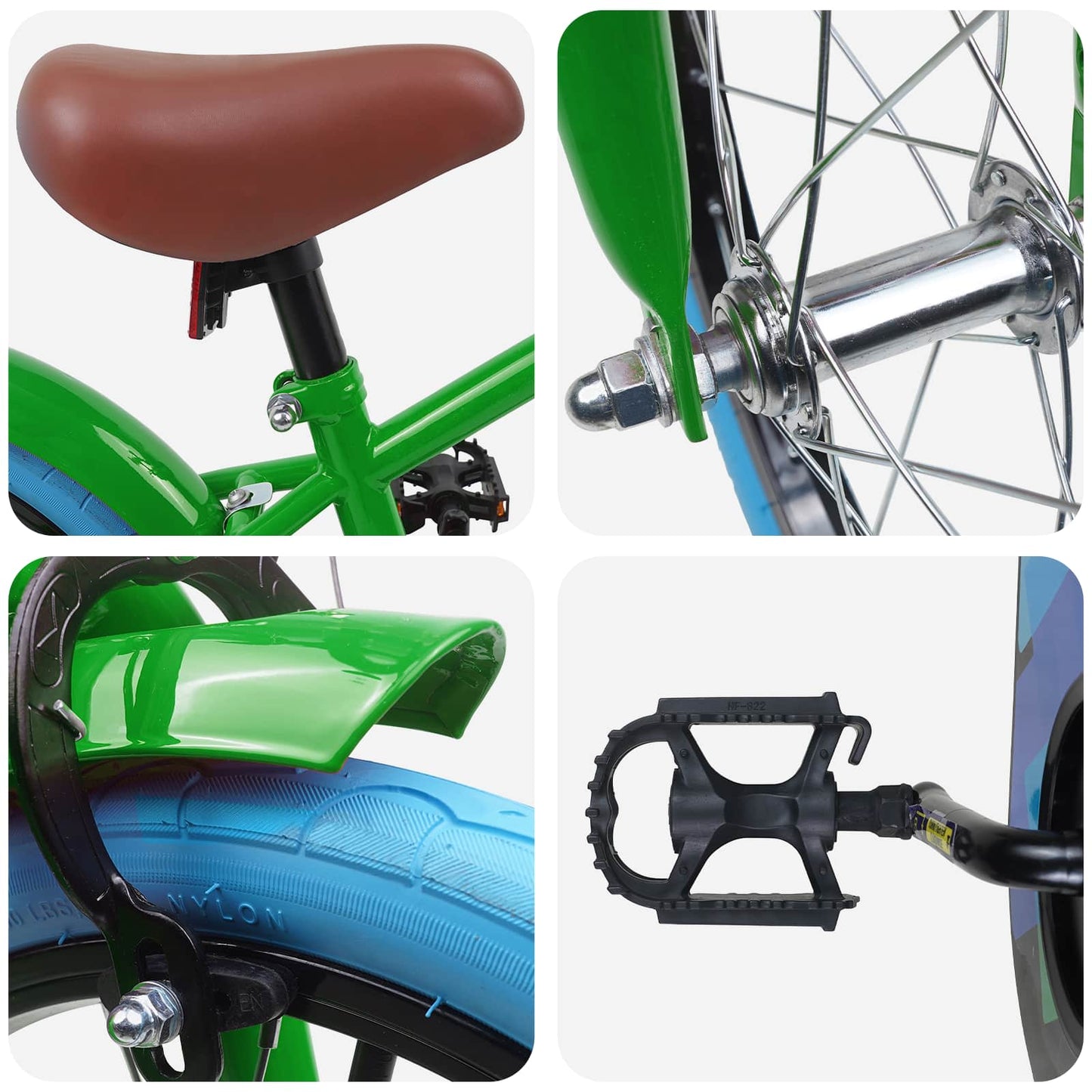 Kids Bike 16 Inches for 4-6 Years Old Green
