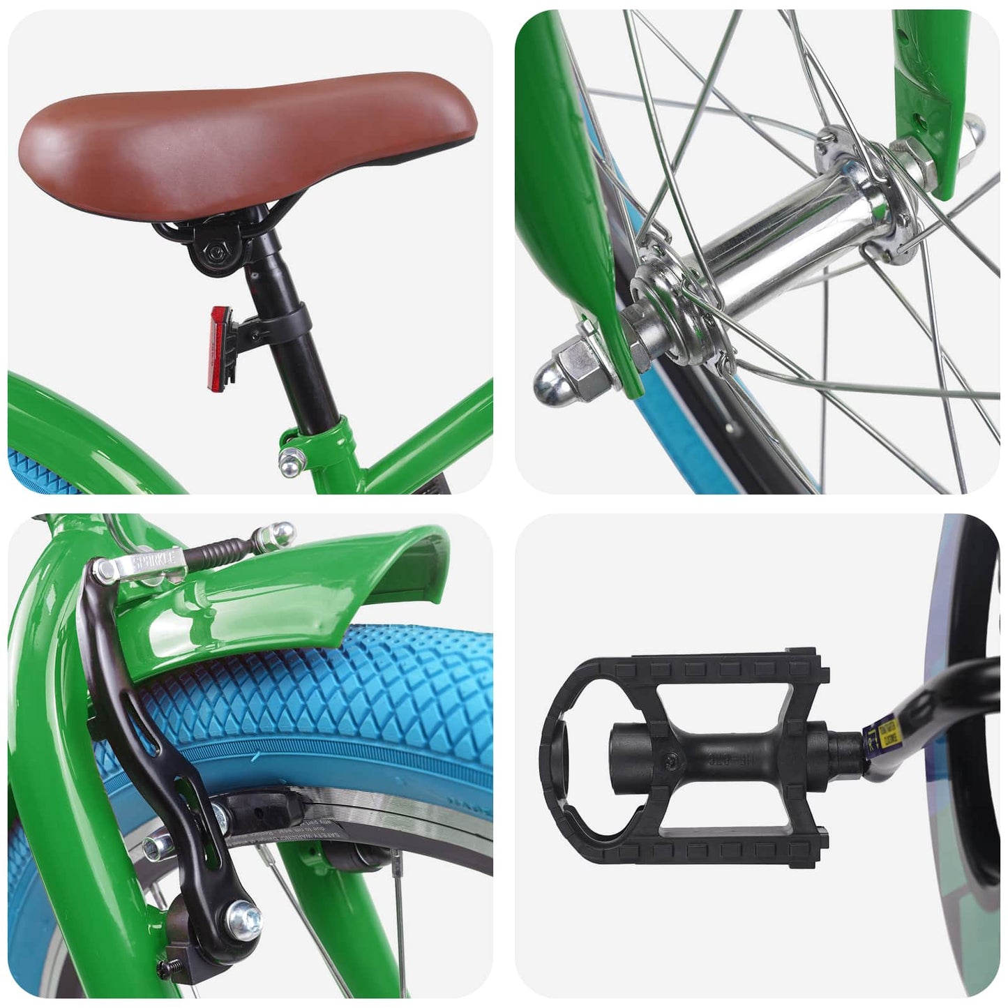 Kids Bike 20 Inches for 6-11 Years Old Green