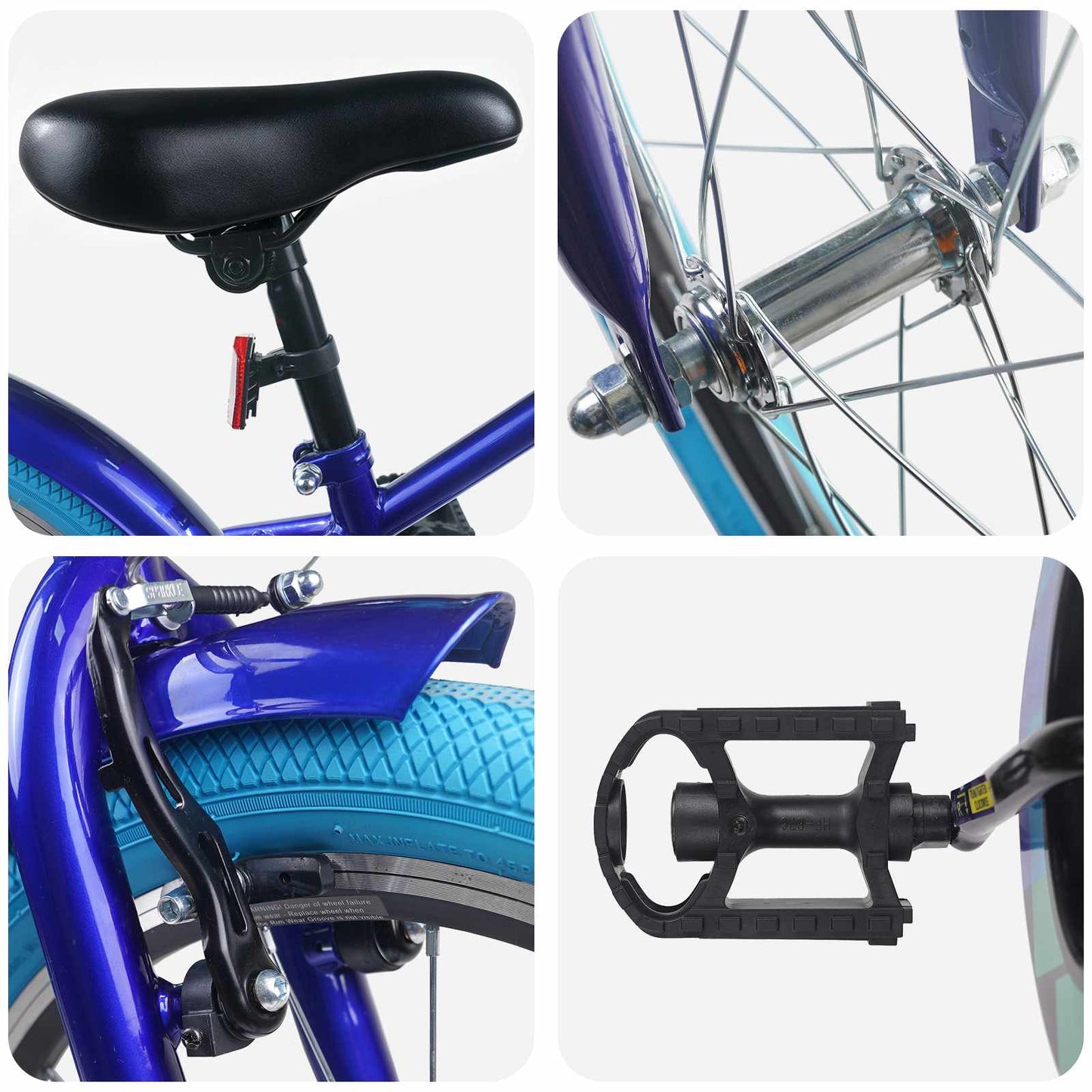 Kids Bike 22 Inches for 7-12 Years Old Dark Blue