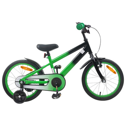 Kids Bike 16 Inches for 4-6 Years Old Green Black
