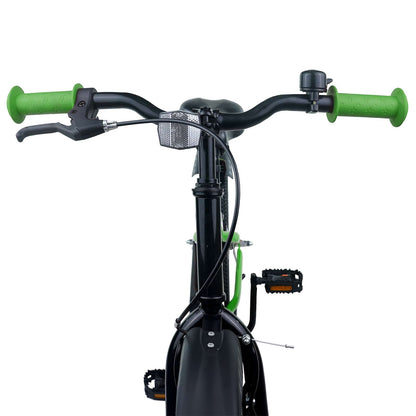 Kids Bike 18 Inches for 5-7 Years Old Green Black