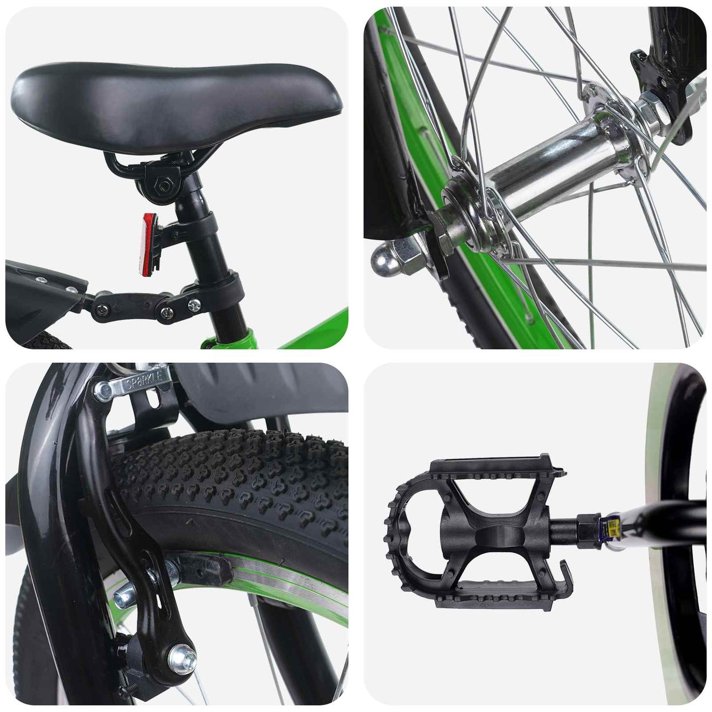 Kids Bike 20 Inches for 6-11 Years Old Green Black