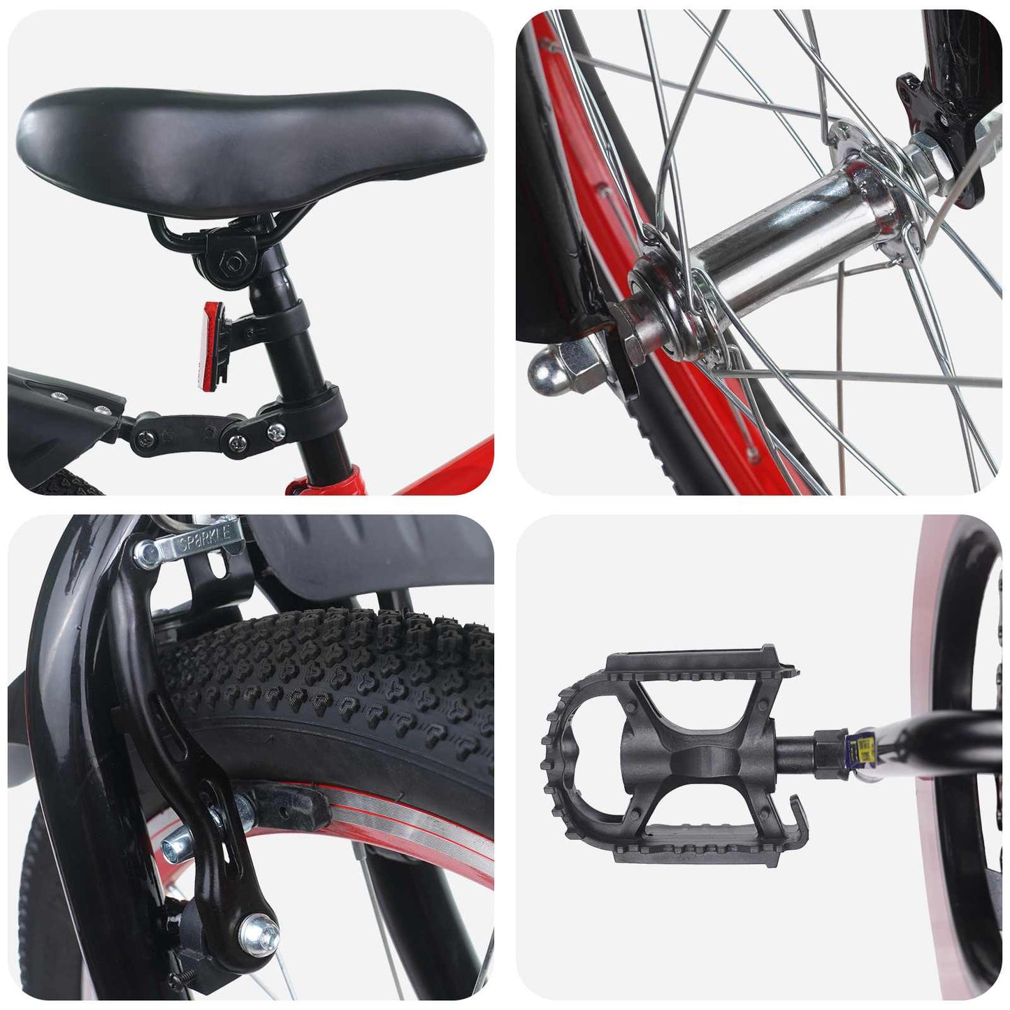 Kids Bike 18 Inches for 5-7 Years Old Red Black