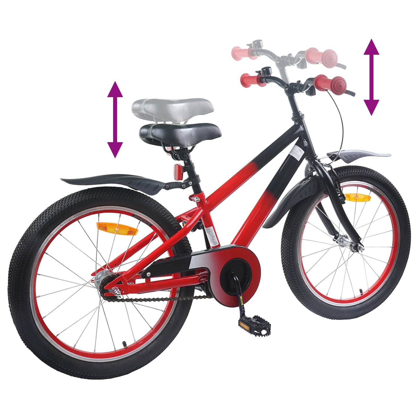 Kids Bike 18 Inches for 5-7 Years Old Red Black
