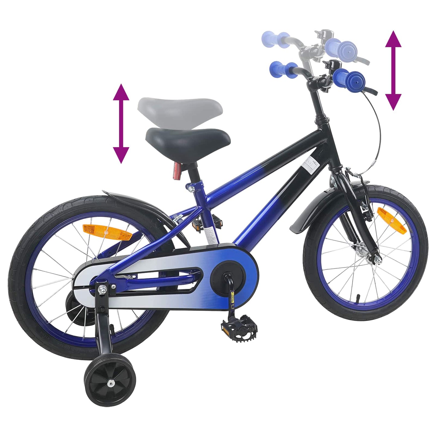 Kids Bike 16 Inches for 4-6 Years Old Blue Black