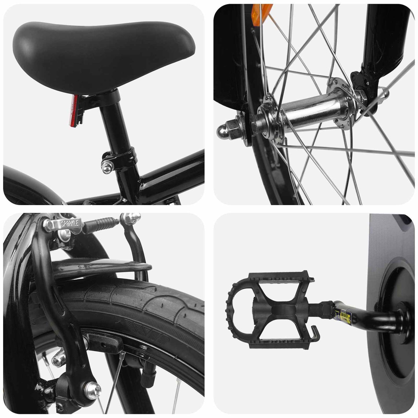 Kids Bike 16 Inches for 4-6 Years Old Black