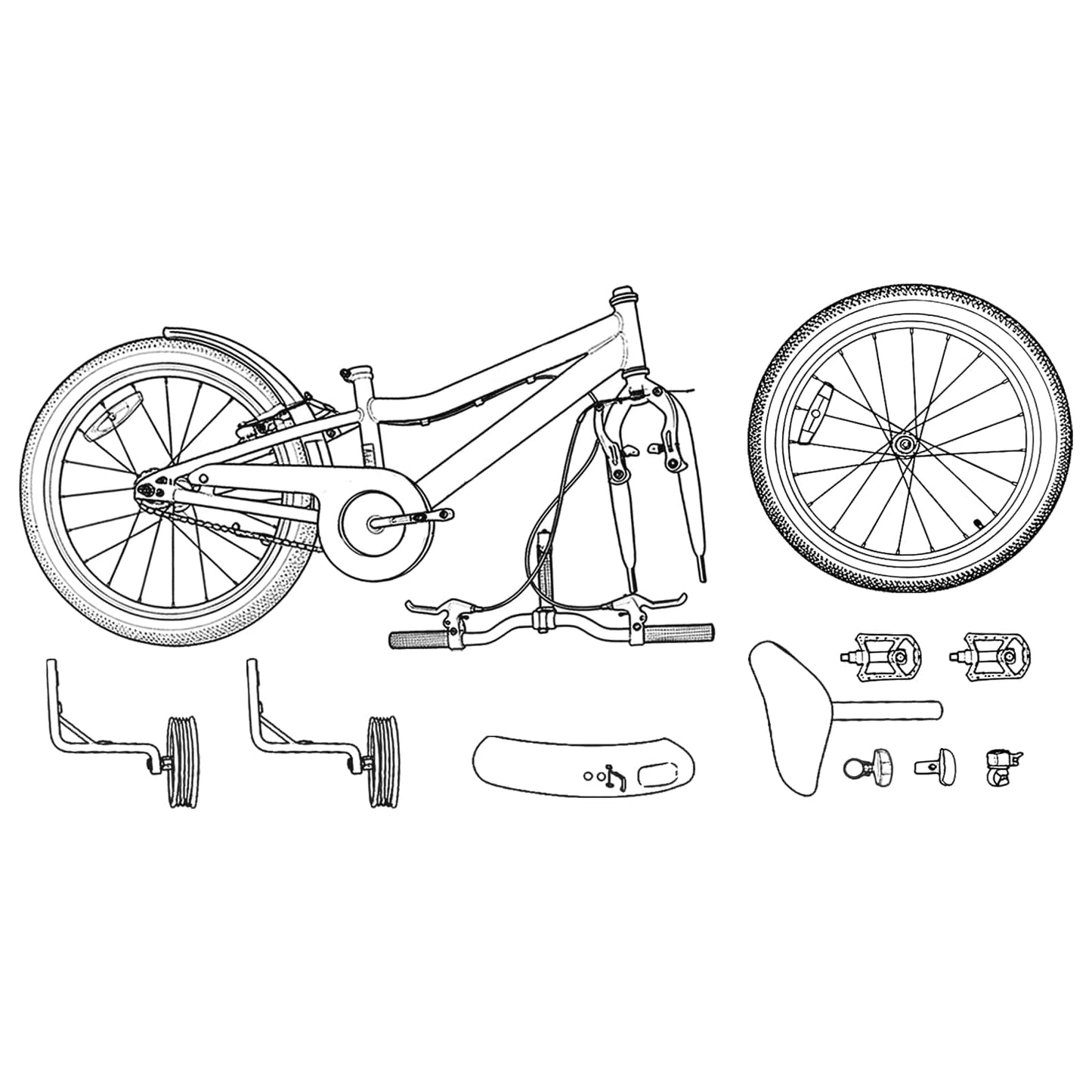 Kids Bike 16 Inches for 4-6 Years Old Black
