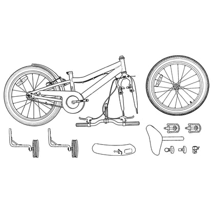 Kids Bike 16 Inches for 4-6 Years Old Black
