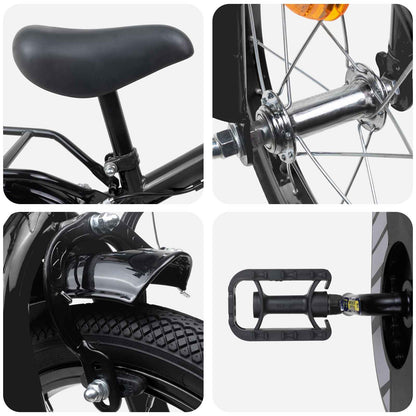 Kids Bike 12 Inches for 2-4 Years Old Black